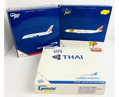 3x Gemini Jets 1:400 Scale Aircraft Diecast Model Aircraft - In Boxes (ALL WHEELS PRESENT &amp; OK) P&amp;P Group 1 (£14+VAT 