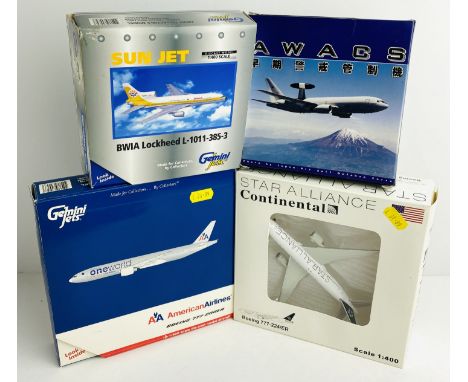 4x Assorted 1:400 Scale Aircraft Diecast Model Aircraft  SOLD AS SEEN - Incorrect Boxes or Lacking Wheels  P&amp;P Group 1 (£