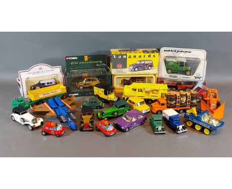 A Matchbox Super Kings Hercules Mobile Crane, together with other model vehicles to include Corgi, Vanguards and others 