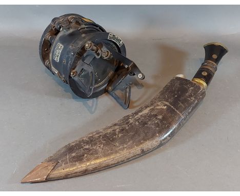 A WWII Japanese aircraft compass together with a Kuhkri knofe 