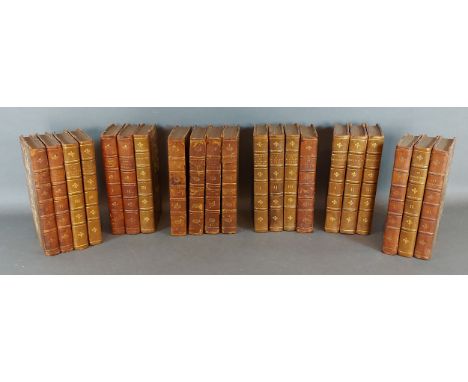 A collection of Sir Walter Scott leather bound books to include Kenilworth first edition 1821 in three volumes, The Monastery