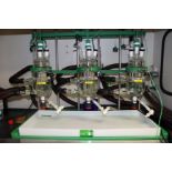 Chemglass 500mL Glass Reactor Vessels (Qty 3) with Huber Unistat Tango with Pilot ONE Circulators