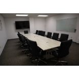 Conference Room Furniture, 75" TV, Dry Erase Board