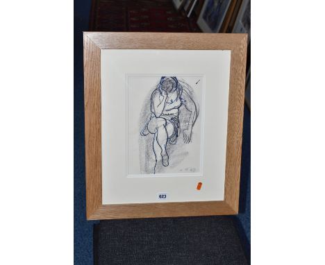 FROM THE STUDIO OF JOHN PIPER (BRITISH 1903-1992) SEATED FIGURE, an ink and charcoal sketch of a seated female figure,unsigne