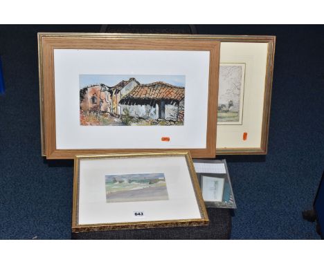 KENNETH MACLEAY (BRITISH 1802-1878) 'Poundisford Park, Somerset 19 Feb' 1872', watercolour, 17cm x 51cm, together with Barbar