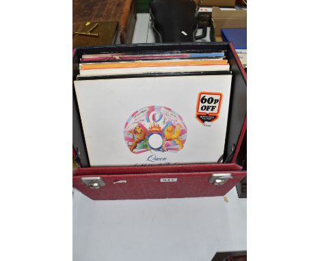 A CASE OF THE BEATLES, THE ROLLING STONES AND QUEEN LPS, sixteen LPs to include Queen: A Night at the Opera EMTC 103 Blairs R