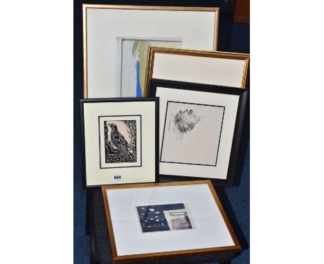 PICKFORD WALLER (1873-1927) Three Ravens, pen and ink with designs for furniture verso, bears Chris Beetles label verso which