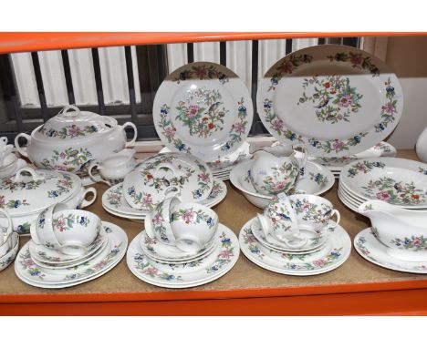 A FORTY-SIX PIECE AYNSLEY 'PEMBROKE' DINNER SERVICE comprising six tea cups, six saucers, six side plates, a milk jug, a suga