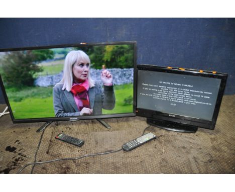 A POLAROID 32in LED TV WITH REMOTE and a Luxor 19in TV/DVD with remote (DVD not reading) (both PAT pass and working) (4)