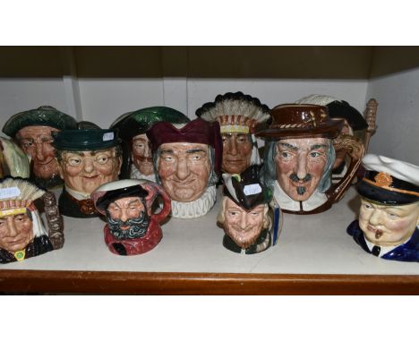 A COLLECTION OF CHARACTER JUGS, twelve jugs comprising Royal Doulton Aramis D6441 (second quality), Izaak Walton D6404, North