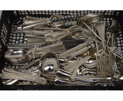 An eight setting canteen of silver plated cutlery, K Bright Ltd, Sheffield, unboxed.