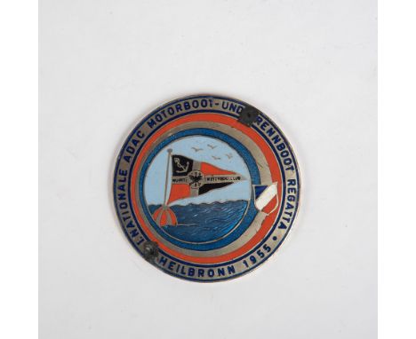 Aus dem Nachlass des Rennleiters der Solitude , Manfred Erwin Illg, Baden-Württemberg (1938-2016) Plakette Metall/Email. 1955