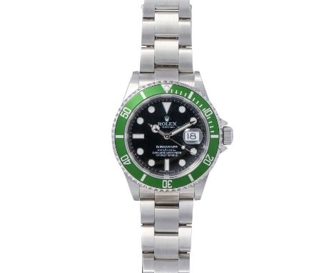 ROLEX Submariner Date "Kermit", Ref. 116610LV. Armbanduhr. Edelstahl. Automatic-Werk, Kaliber 3135. Serien Nr. Z582XXX. Sehr 