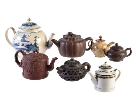 A selection of English and Chinese ceramic teapots and covers, various dates 18th-20th centuries, comprising: a Staffordshire