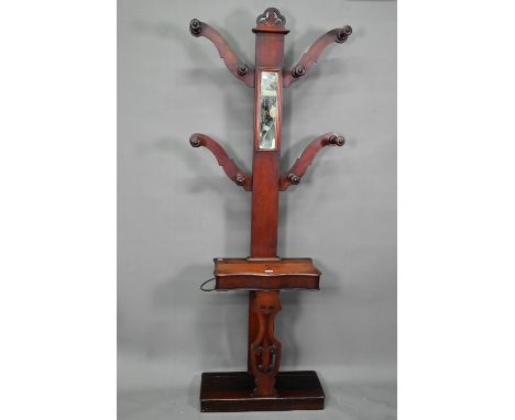 Victorian mahogany mirror panelled hall stand, with glove box 