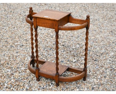Small golden oak barleytwist stick stand 