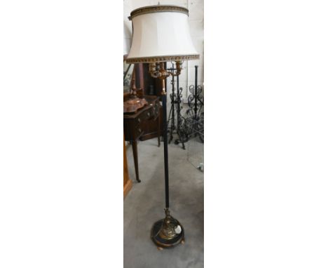 A vintage gilt and ebonised standard lamp a/f 