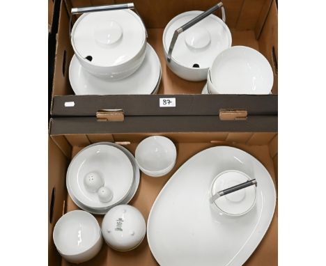 A Rosenthal Studio-Line 100th Anniversary (1980) dinner service with textured diaper design by Tapio Wirkkala (2 boxes) 