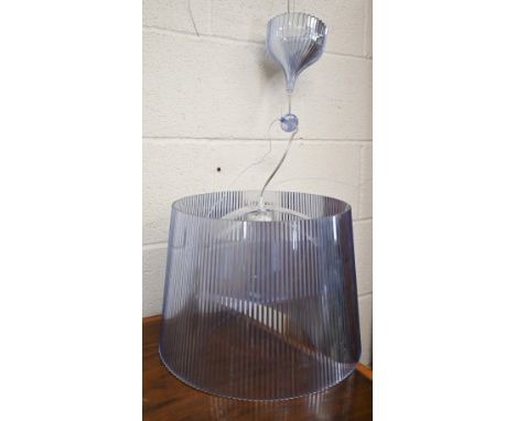 An Italian Kartell pleated plastic pendant light fitting and shade, designed by F.Laviani 