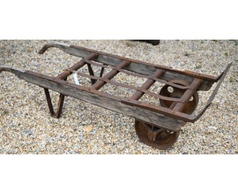 A vintage Railways style luggage sack trolley a/f 