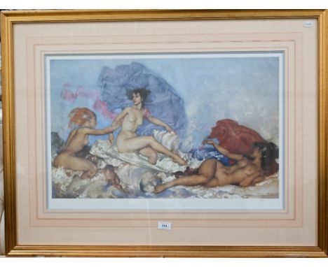 After Sir William Russell Flint - Limited edition print 'A Question of Attribution', and 'Rococo Aphrodite' (2) 