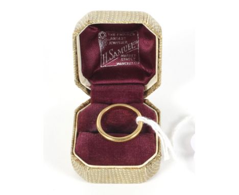 A 22ct gold wedding band. Ring size L, 4.3g in weight 