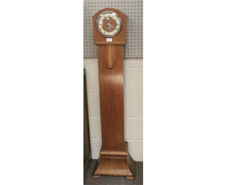 A mid-century Smith Sectric Art Deco grandmother clock. The chapter ring dial with Roman numerals denoting hours, H138cm