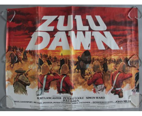 Ten vintage British Quad film posters including Zulu Dawn, Straw Dogs / Death Weekend (double-bill), Confessions from the Dav