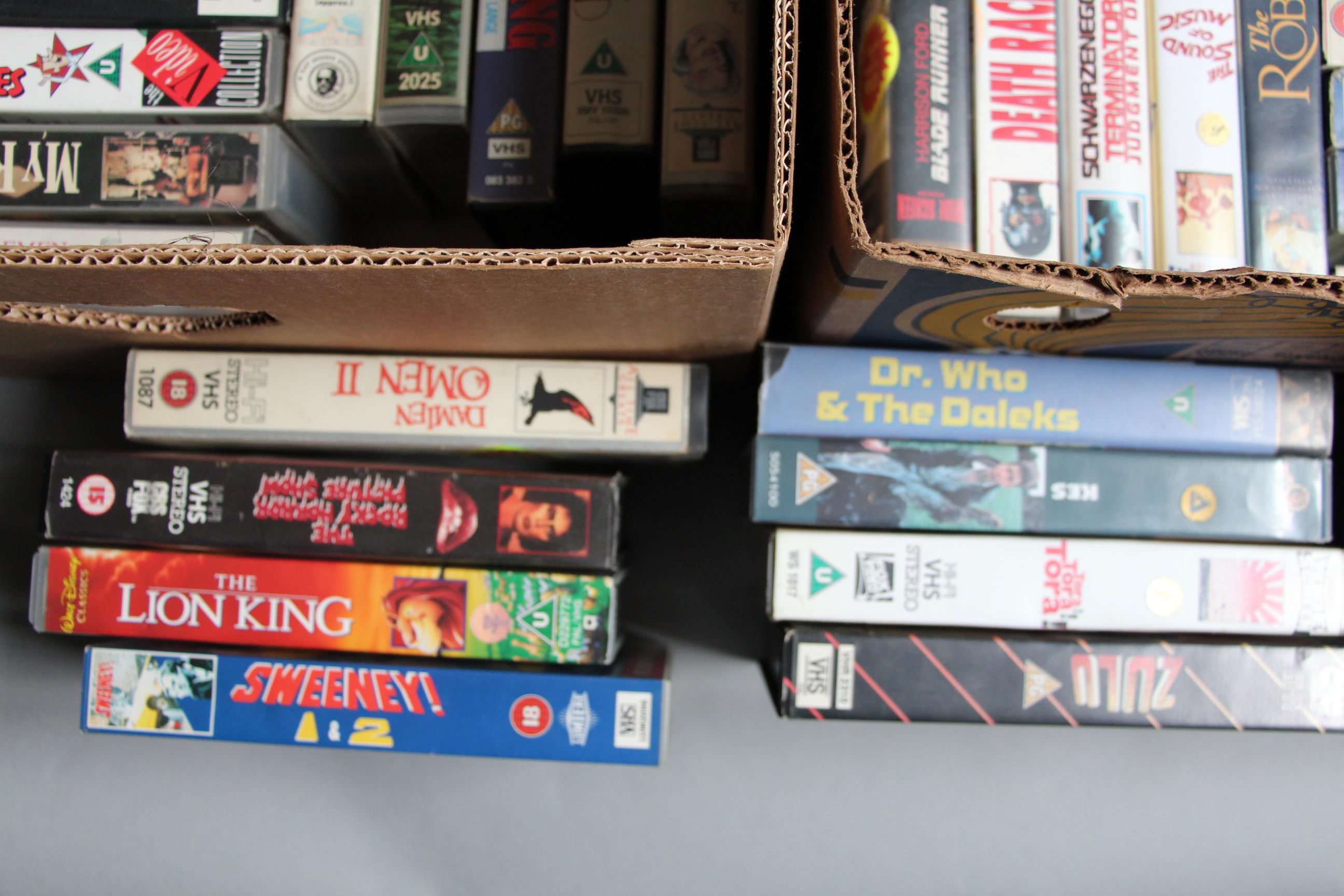 70+ VHS Exrental 80's video shop video tapes direct from the video