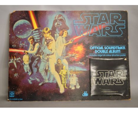 STAR WARS. Original 1977 Record store standee advertising the Star Wars official soundtrack double album on vinyl composed by