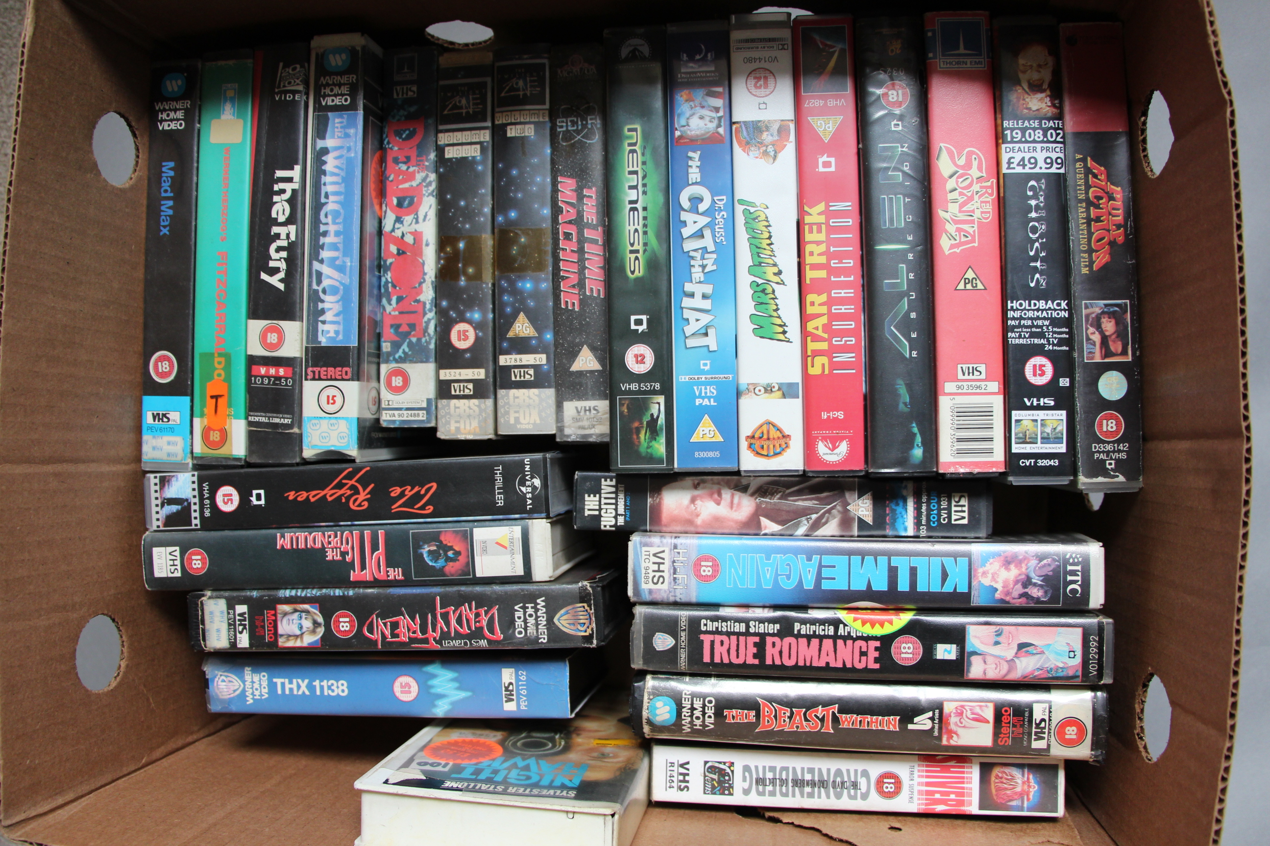 50 VHS Exrental 80's video shop video tapes direct from the video