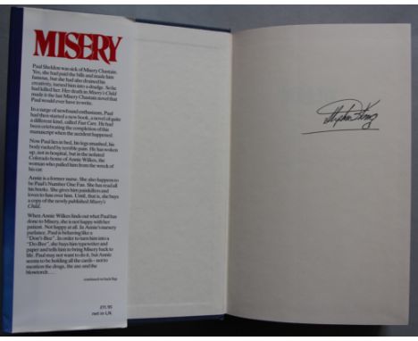 Stephen King First Edition signed "Misery" hard back novel from 1987. (1) {cabinet G}