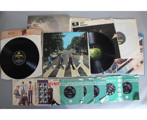 The Beatles LP's & singles on vinyl including With The Beatles mono PMC 1206 (Cover - poor, record excellent), Beatles for Sa