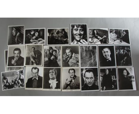 Horror genre mostly vintage cinema stills inc Dracula, starring Christopher Lee & Peter Cushing, inc reverse stamped National