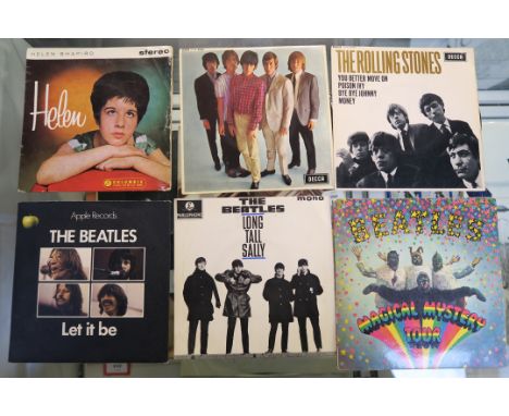 A Collection of vinyl LP albums & EPs including The Eddie Cochran Memorial album, Mono LBY 1127, The Buddy Holly Story, LVA 9