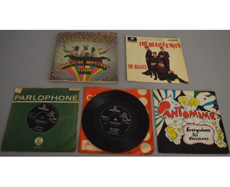 The Beatles singles & EPs including Pantomime Official Beatles Fan Club flexi disc (no insert) LYN 1145, Day Tripper R 5389, 