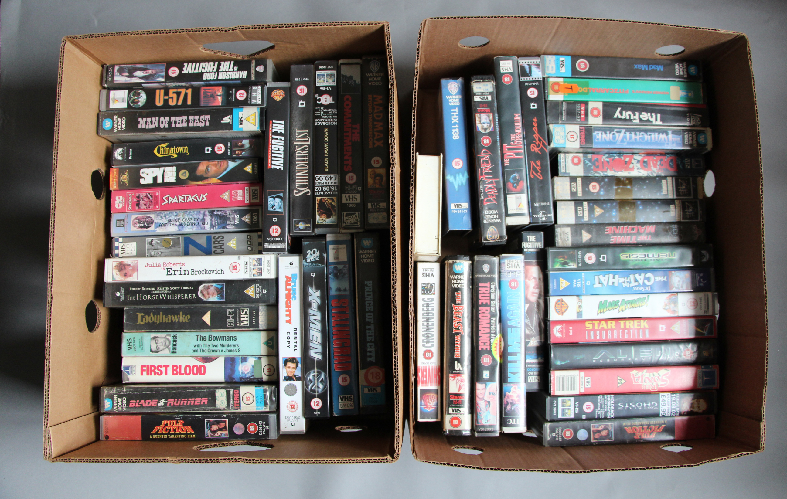 50 VHS Exrental 80's video shop video tapes direct from the video