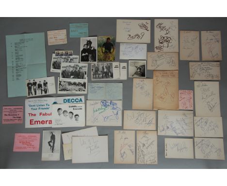 Large collection of autographs & publicity material for pop & rock groups as they performed at the Stourbridge and Kiddermins