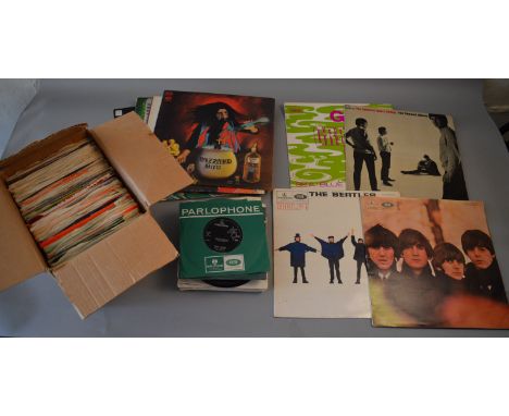 Collection of LP Vinyl Records including The Beatles - Help!, The Beatles - For Sale plus Pama 'Gas Greatest Hits', The Spenc