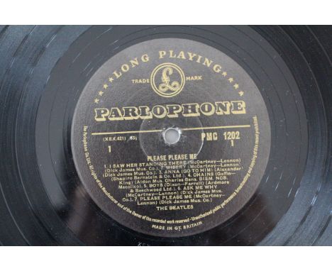 The Beatles "Please Please Me" PMC 1202 1963 1st pressing vinyl LP record with Parlophone black & gold label, mono, credits D