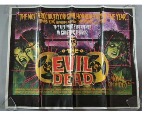 Evil Dead 1981 X cert. British Quad film poster with art by Graham Humphreys from director Sam Raimi, folded 30 x 40 inch. (1