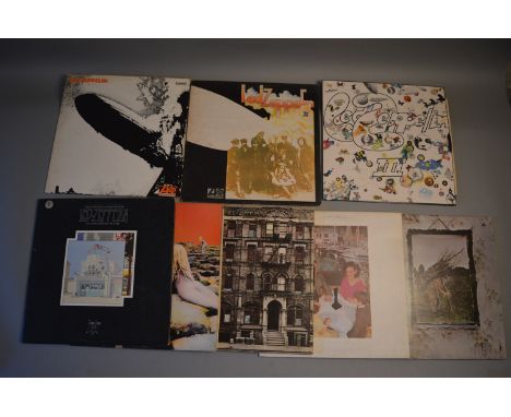 Led Zeppelin LP Vinyl Records including- SD8216, II K40037, III K50002 stereo, K50008, Physical Graffiti, Presence SSK59402, 