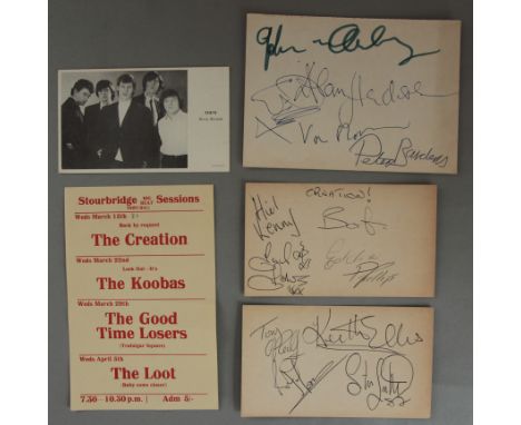 Them Decca Records photo signed on reverse plus a signature card from Stourbridge Town Hall where the group performed includi