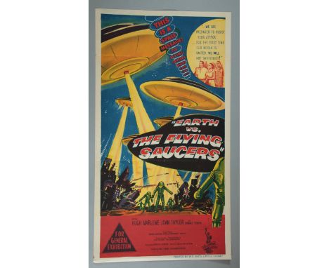 Earth Vs The Flying Saucers 1956 Columbia Pictures Australian stone litho daybill film poster measuring 13 x 24 inch, Ray Har