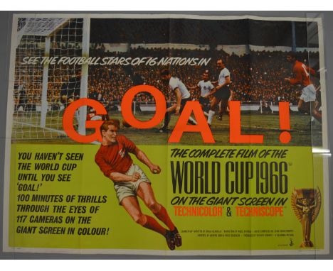 GOAL! World Cup 1966 original British Quad film Poster telling the story of England's victory in the World Cup of 1966. Print