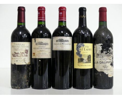 1 bt Ch. Durfort-Vivens 2003 Margaux i.n, bs, vsl cdl 1 bt Ch. Moulin Haut-Laroque 2003 Fronsac hf/i.n, sl stl, ntl 1 bt Ch. 