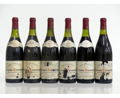 5 bts Crozes-Hermitage Les Pontaix 1995 Les Gamets Fayolle Fils 4 us, 1 ms, bs, pt dis 1 bt Crozes-Hermitage Les Pontaix beli