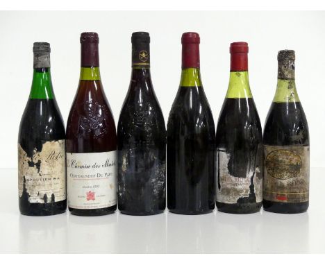 1 bt Côte-Rotie 1970 Chapoutier ms, bs, cdl, pt dis 1 bt Châteauneuf du Pape Le Chemin des Mulets 1992 Mis en Bouteille par P