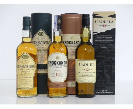 1 70-cl bt Auchentoshan Select Lowland Single Malt Scotch Whisky 40% original tube 1 70-cl bt Knockando  Season 12YO Single M