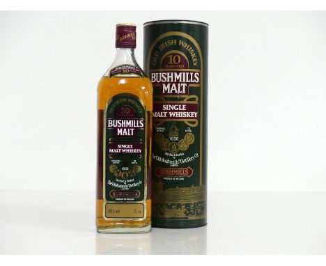 1 litre bt Bushmills 10YO Single Malt Irish Whiskey 43% original tube